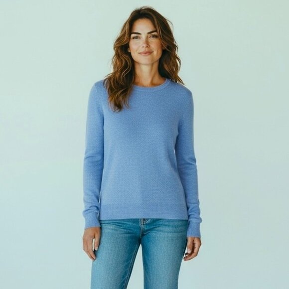 Tahari Pure Luxe 100% Cashmere Sweater - Size XL - Soft Blue - Picture 1 of 4